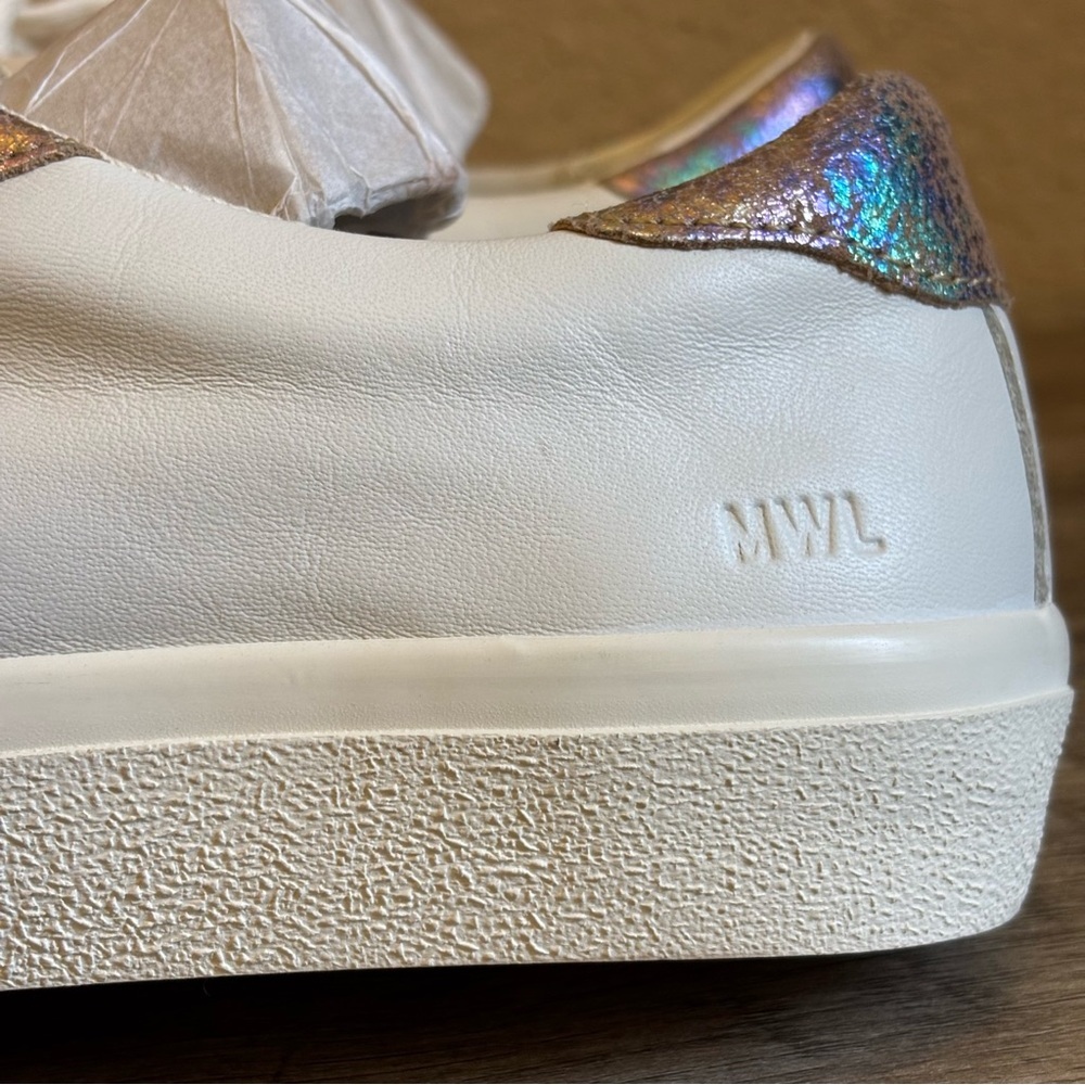 NWOB Madewell Sidewalk Low-Top Sneakers in Iridescent Leather - Picture 4 of 14